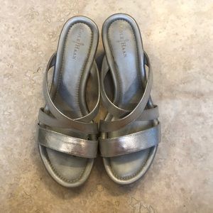 Cole Haan silver wedge sandal